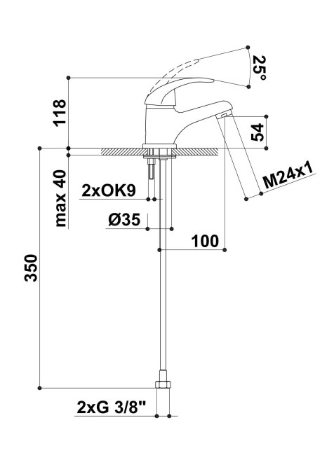 Umývadlová stojanková batéria, chróm
